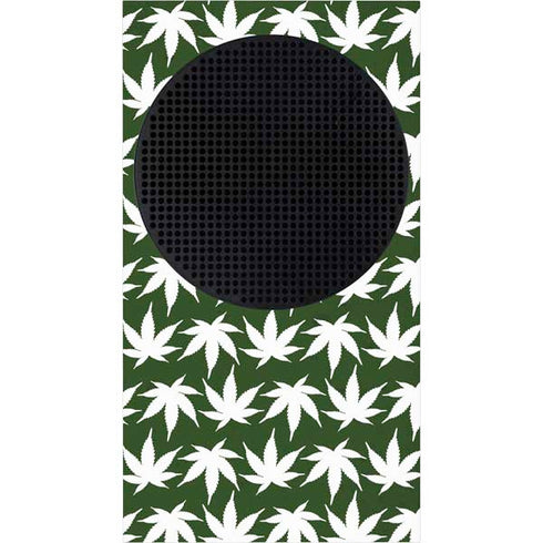Marijuana Leaf White Pattern Xbox Series S Skins