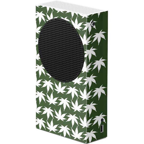 Marijuana Leaf White Pattern Xbox Series S Console Skin