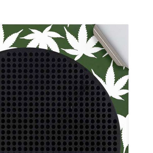 Marijuana Leaf White Pattern Xbox Series S Console Skin
