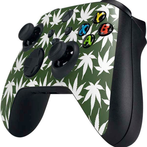 Marijuana Leaf White Pattern Xbox Series X Controller Skin