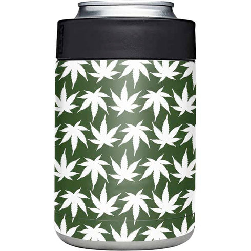 Marijuana Leaf White Pattern Yeti Colster Can Insulator Skin