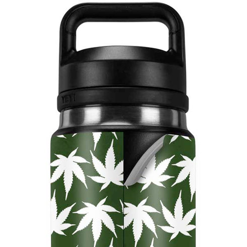 Marijuana Leaf White Pattern YETI Rambler 26oz Bottle Skin