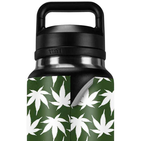 Marijuana Leaf White Pattern YETI Rambler 36oz Bottle Skin