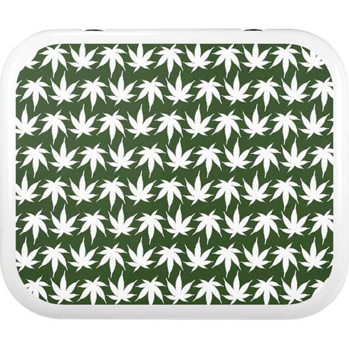 Marijuana Leaf White Pattern YETI Roadie 24 Hard Cooler Skin