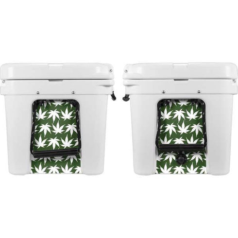 Marijuana Leaf White Pattern YETI Tundra 35 Hard Cooler Skin