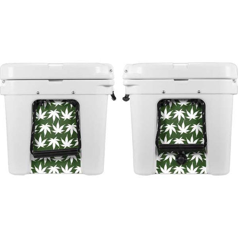 Marijuana Leaf White Pattern YETI Tundra 45 Hard Cooler Skin