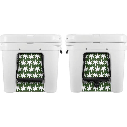 Marijuana Leaf White Pattern YETI Tundra 75 Hard Cooler Skin