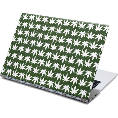 Marijuana Leaf White Pattern Yoga 910 2-in-1 14in Touch-Screen Skin