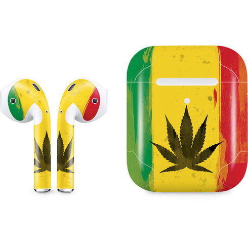 Marijuana Rasta Distressed Apple AirPods 2 Skin