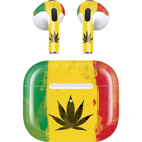 Marijuana Rasta Distressed Apple AirPods (3rd Gen 2021) Skin