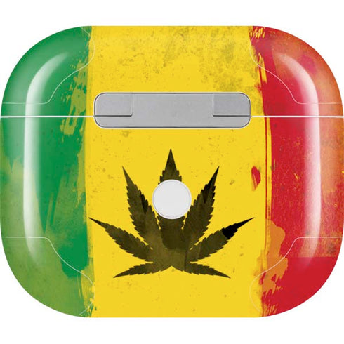 Marijuana Rasta Distressed Apple AirPods (3rd Gen 2021) Skin