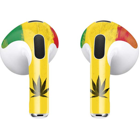 Marijuana Rasta Distressed Apple AirPods (3rd Gen 2021) Skin