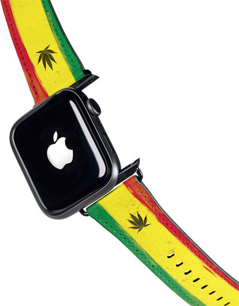 Marijuana Rasta Distressed Apple Watch Band 42-44mm