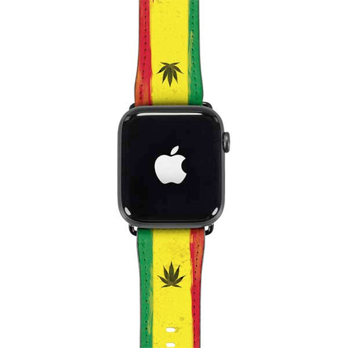 Marijuana Rasta Distressed Apple Watch Band 38-40mm