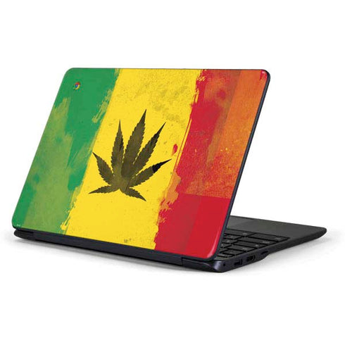 Marijuana Rasta Distressed Samsung Chromebook Skin