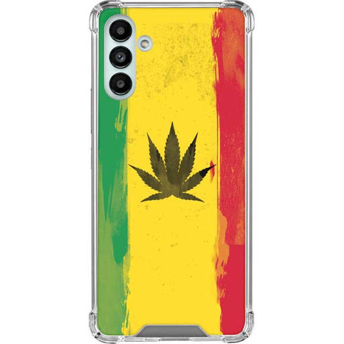 Marijuana Rasta Distressed Galaxy A13 5G Clear Case
