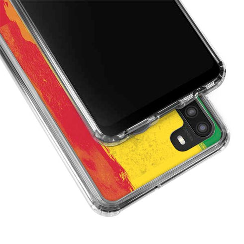Marijuana Rasta Distressed Galaxy A21 Clear Case