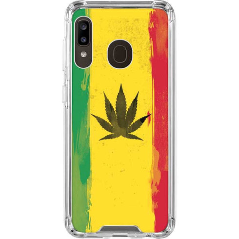 Marijuana Rasta Distressed Galaxy A30 Clear Case