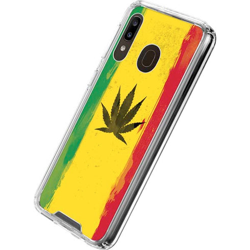 Marijuana Rasta Distressed Galaxy A30 Clear Case