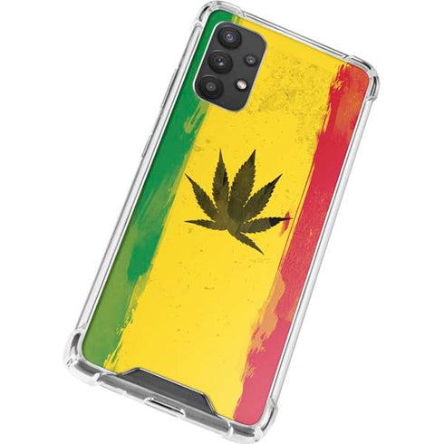 Marijuana Rasta Distressed Galaxy A32 5G Clear Case
