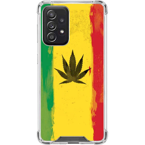 Marijuana Rasta Distressed Galaxy A52 5G Clear Case