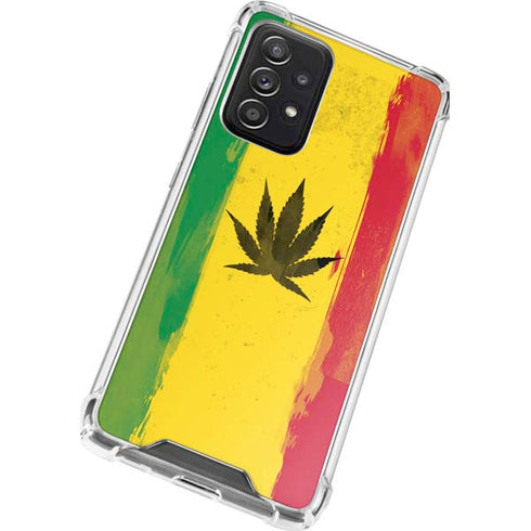 Marijuana Rasta Distressed Galaxy A52 5G Clear Case