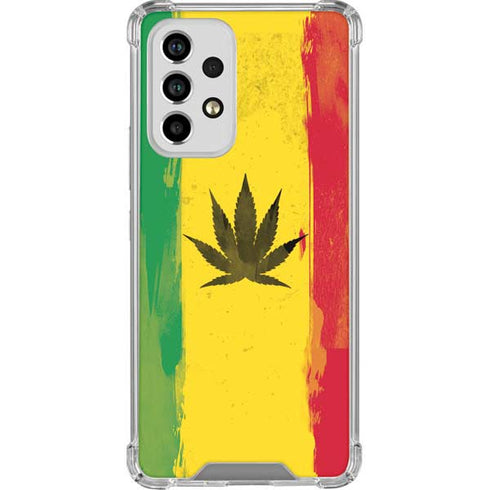 Marijuana Rasta Distressed Galaxy A53 5G Clear Case