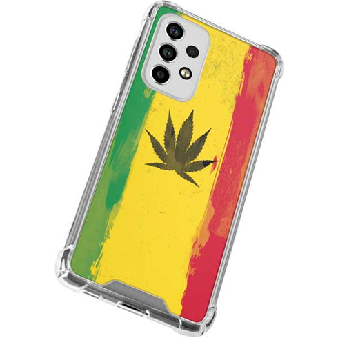 Marijuana Rasta Distressed Galaxy A53 5G Clear Case