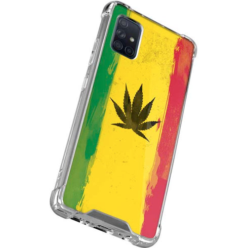 Marijuana Rasta Distressed Galaxy A71 5G Clear Case
