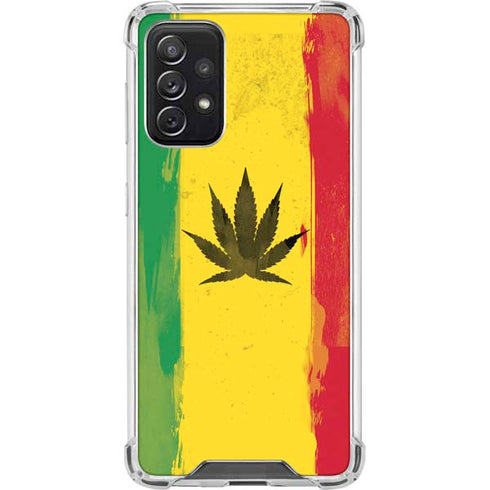 Marijuana Rasta Distressed Galaxy A72 5G Clear Case