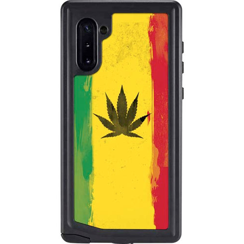 Marijuana Rasta Distressed Galaxy Note 10 Waterproof Case