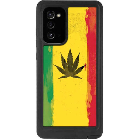 Marijuana Rasta Distressed Galaxy Note20 5G Waterproof Case