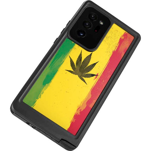 Marijuana Rasta Distressed Galaxy Note20 Ultra 5G Waterproof Case