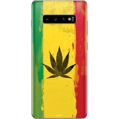 Marijuana Rasta Distressed Galaxy S10 Plus Skin