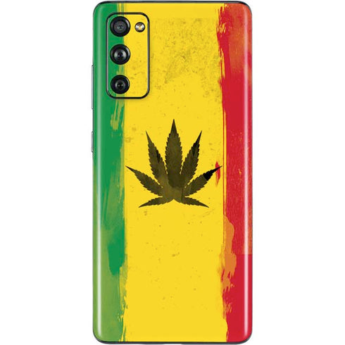 Marijuana Rasta Distressed Galaxy S20 Fan Edition Skin