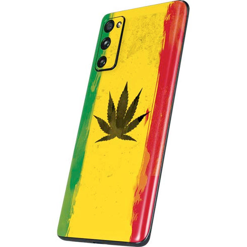 Marijuana Rasta Distressed Galaxy S20 Fan Edition Skin