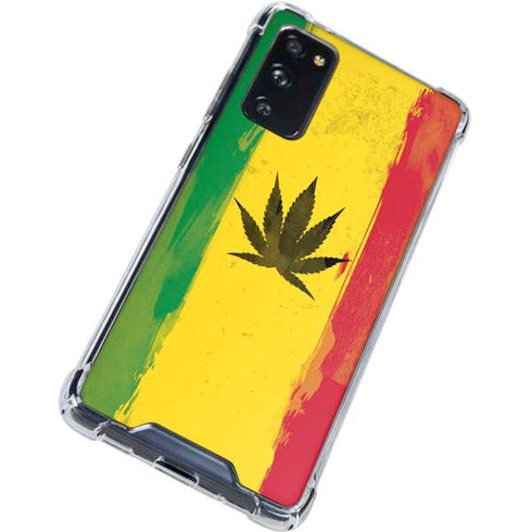 Marijuana Rasta Distressed Galaxy S20 FE Clear Case