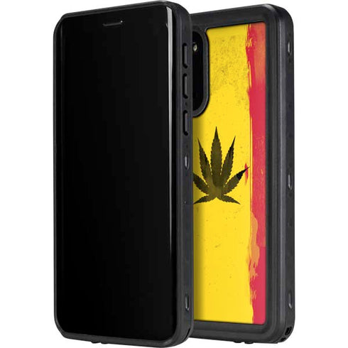 Marijuana Rasta Distressed Galaxy S20 Plus Waterproof Case
