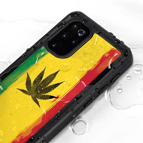 Marijuana Rasta Distressed Galaxy S20 Plus Waterproof Case