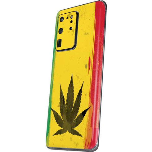 Marijuana Rasta Distressed Galaxy S20 Ultra 5G Skin