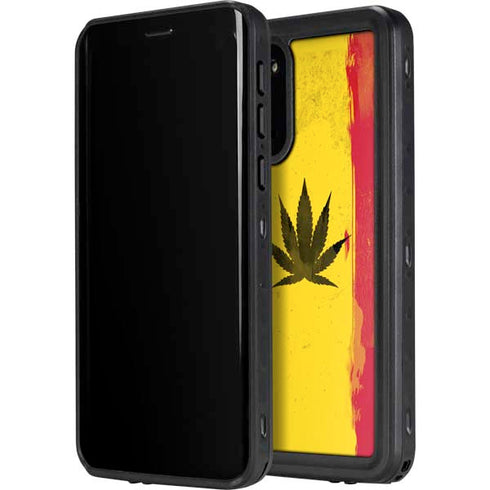 Marijuana Rasta Distressed Galaxy S20 Waterproof Case