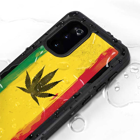 Marijuana Rasta Distressed Galaxy S20 Waterproof Case