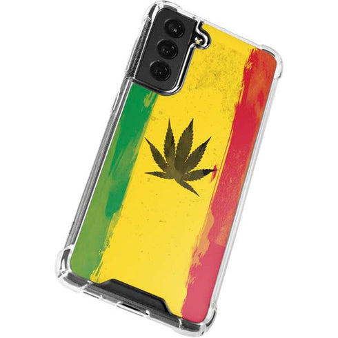 Marijuana Rasta Distressed Galaxy S21 FE Clear Case