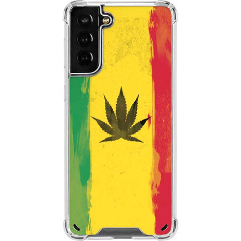 Marijuana Rasta Distressed Galaxy S21 Plus 5G Clear Case