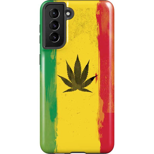 Marijuana Rasta Distressed Galaxy S21 Plus 5G Pro Case