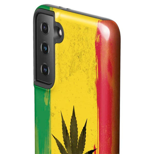 Marijuana Rasta Distressed Galaxy S21 Plus 5G Pro Case