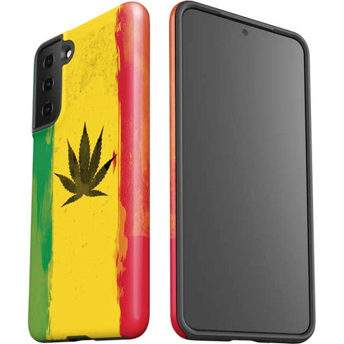 Marijuana Rasta Distressed Galaxy S21 Plus 5G Pro Case