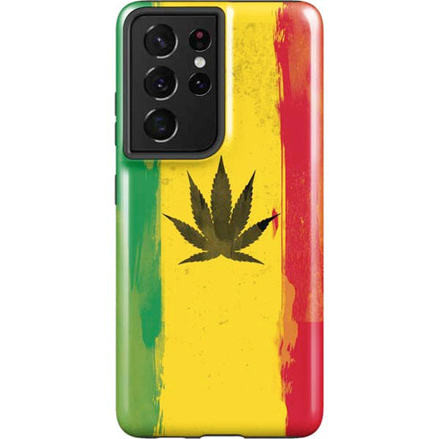 Marijuana Rasta Distressed Galaxy S21 Ultra 5G Pro Case