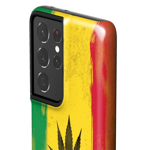Marijuana Rasta Distressed Galaxy S21 Ultra 5G Pro Case