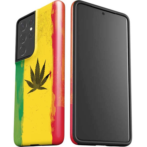 Marijuana Rasta Distressed Galaxy S21 Ultra 5G Pro Case